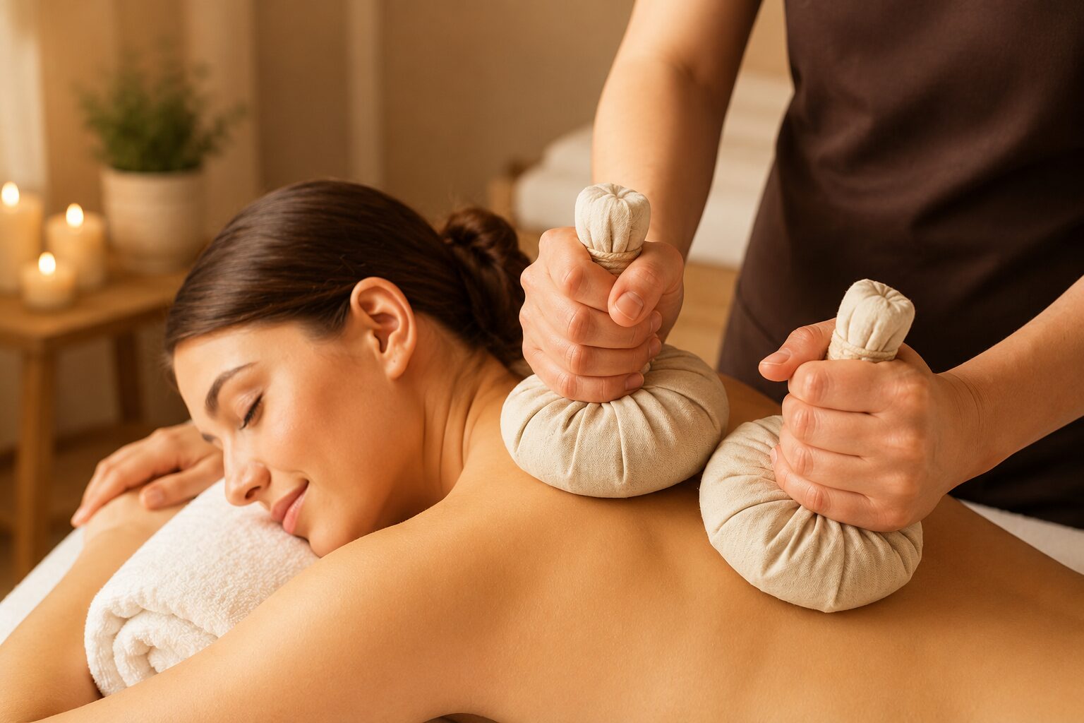 Vida Barkauskiene giving a therapeutic massage
